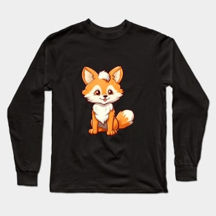 cute and mischievous fox with a fluffy tail Long Sleeve T-Shirt